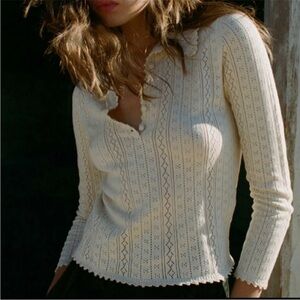 Doen Mia Henley Top in Cream XS